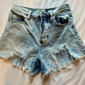 Celebrity Pink Blue High-Waisted Jean Shorts